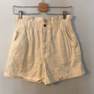 H&M White paper bag shorts